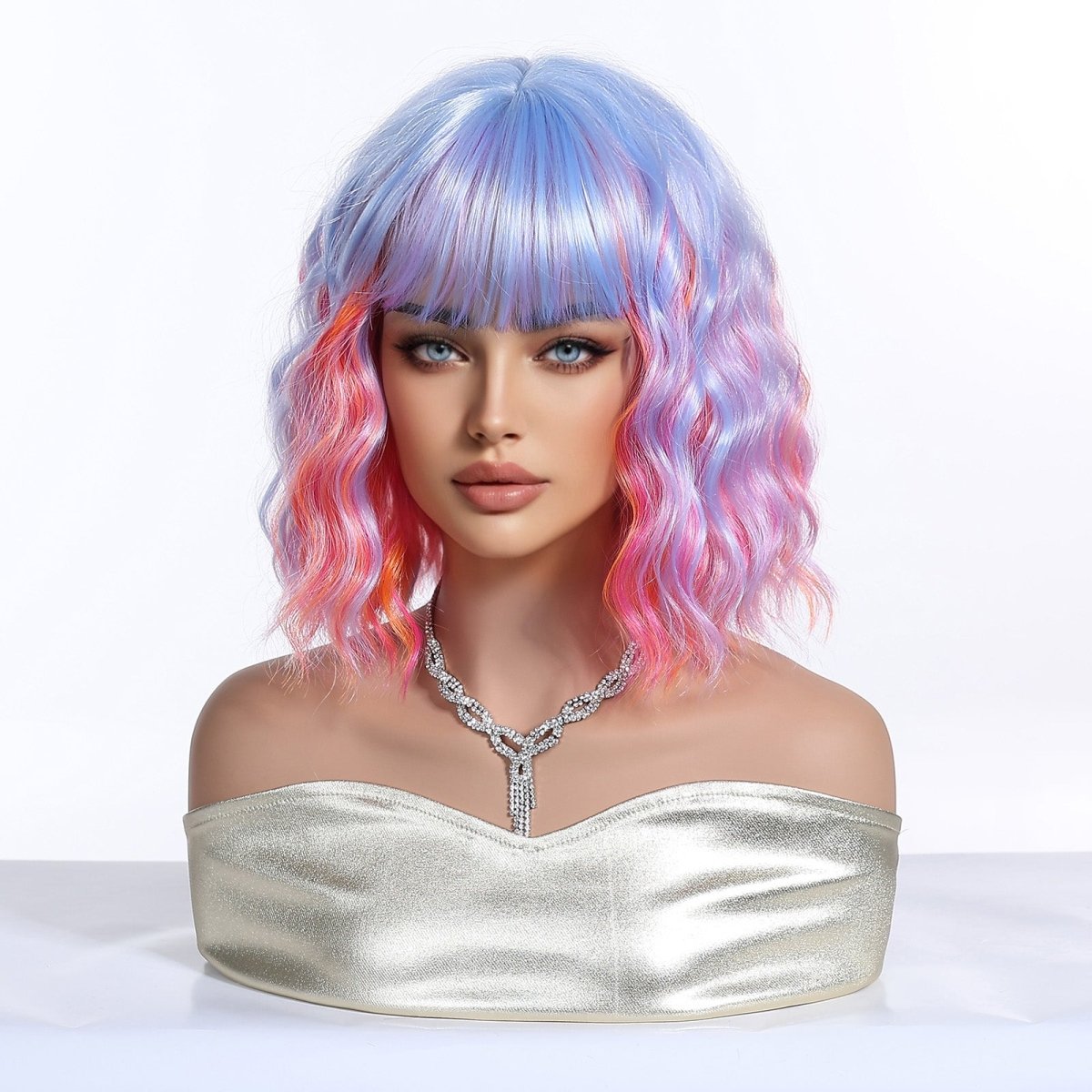 Pastel Rainbow Bob with Fringe Wig - MARKETPLACE - Milk &amp; Honey Wigs