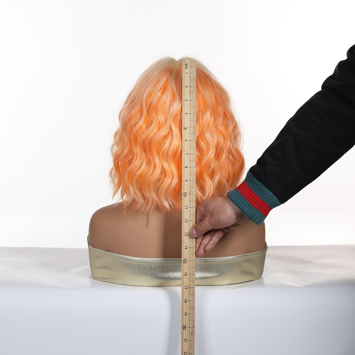 Peach Orange Wavy Bob Wig - MARKETPLACE - Milk &amp; Honey Wigs