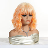 Peach Orange Wavy Bob Wig - MARKETPLACE - Milk & Honey Wigs