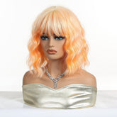 Peach Orange Wavy Bob Wig - MARKETPLACE - Milk & Honey Wigs