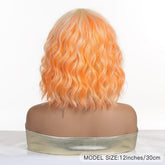 Peach Orange Wavy Bob Wig - MARKETPLACE - Milk & Honey Wigs