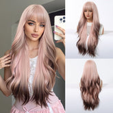 Pink Ombre Long Wavy Wig - MARKETPLACE - Milk & Honey Wigs