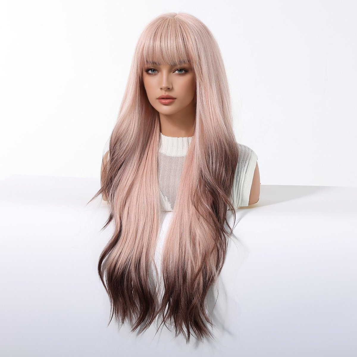 Pink Ombre Long Wavy Wig - MARKETPLACE - Milk &amp; Honey Wigs
