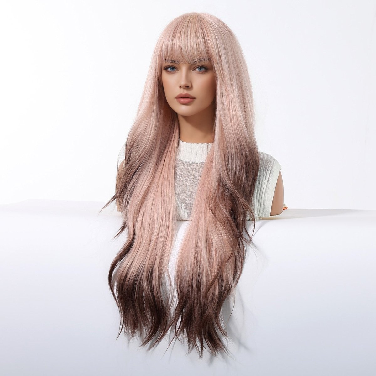 Pink Ombre Long Wavy Wig - MARKETPLACE - Milk &amp; Honey Wigs