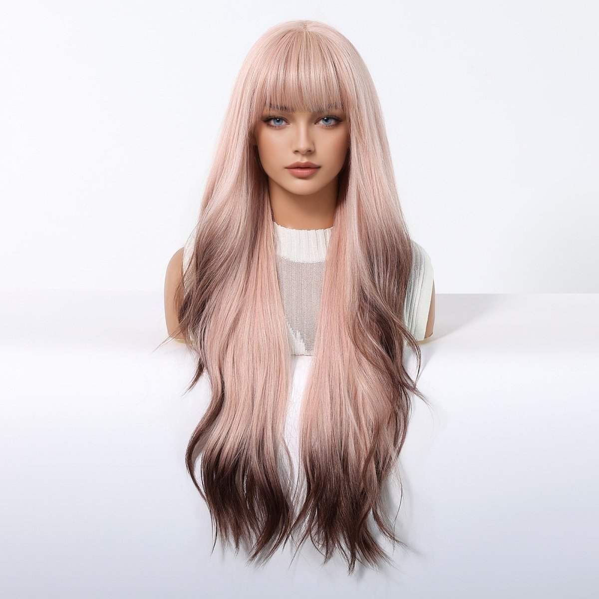 Pink Ombre Long Wavy Wig - MARKETPLACE - Milk &amp; Honey Wigs
