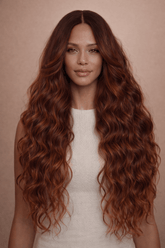 PIPER - Burgundy - Lace Front Wig | Red, 28 Inch+, T-Part Lace Front, Synthetic Hair | Milk & Honey Wigs