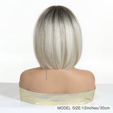 Platinum Blonde Bob Wig with Fringe Wig - MARKETPLACE - Milk & Honey Wigs