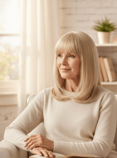 Platinum Blonde Bob with Full Bangs Wig - MARKETPLACE - Milk & Honey Wigs