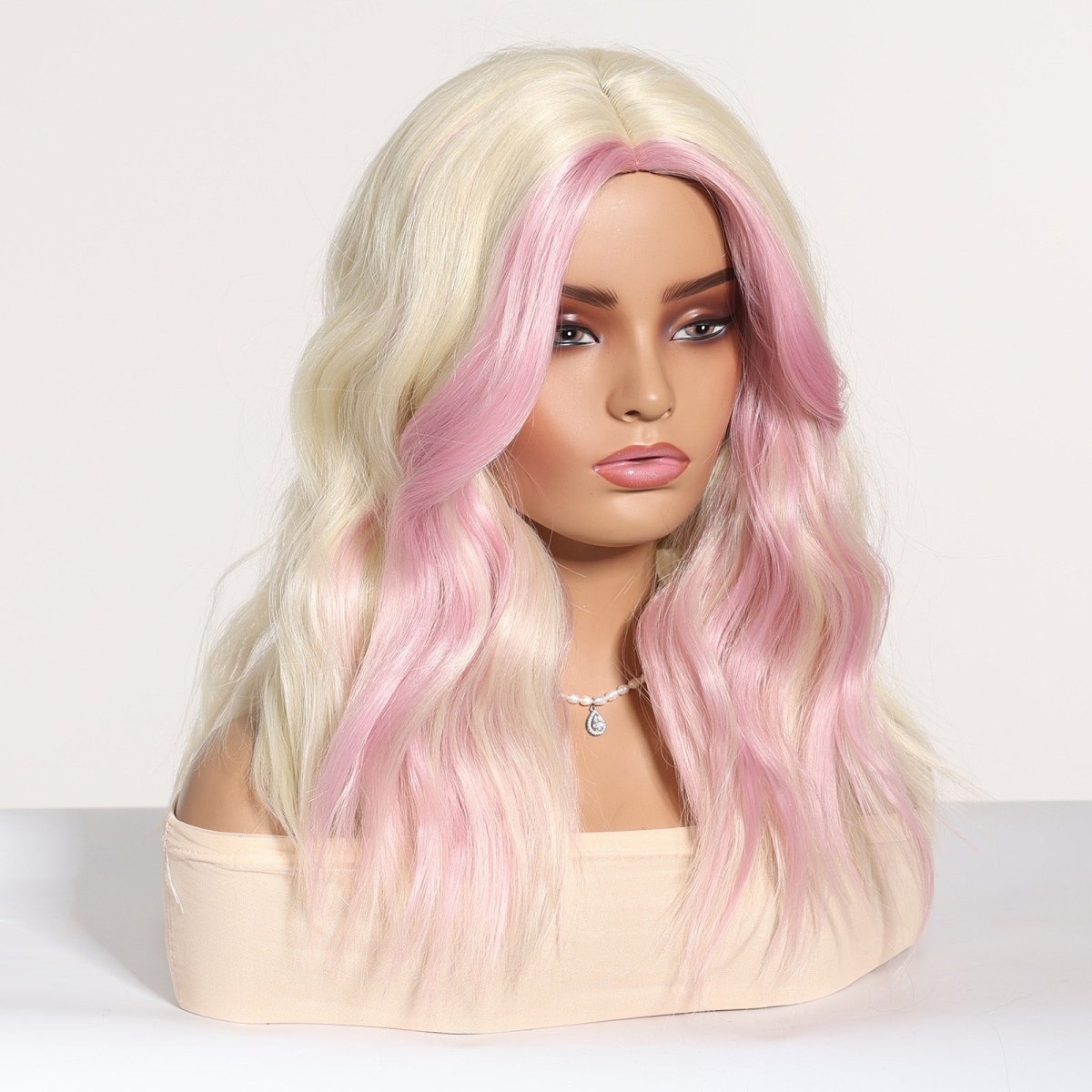 Platinum Blonde with Pastel Pink Highlights Wig - MARKETPLACE - Milk &amp; Honey Wigs