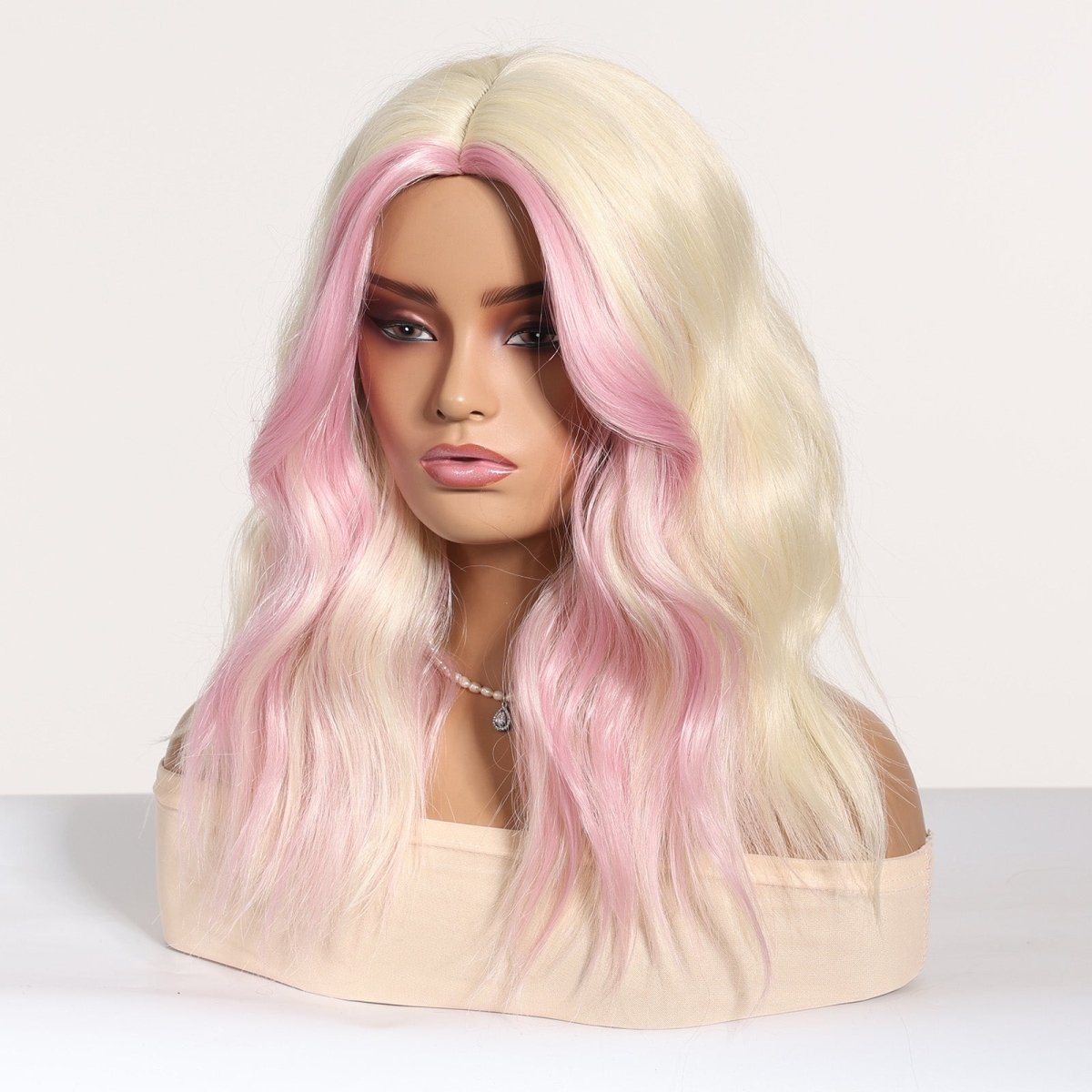 Platinum Blonde with Pastel Pink Highlights Wig - MARKETPLACE - Milk &amp; Honey Wigs