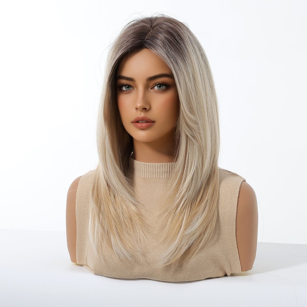 Platinum Blonde with Shadow Roots Wig - MARKETPLACE - Milk &amp; Honey Wigs