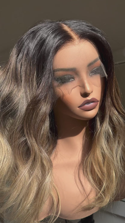 BETH - Ombre Brown - Human Hair Wig | Brown, 14 Inch, 13x6 Lace Front, Human Hair | Milk &amp; Honey Wigs
