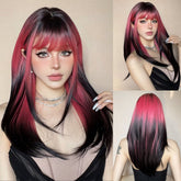 Red and Black Highlight Wig - MARKETPLACE - Milk & Honey Wigs