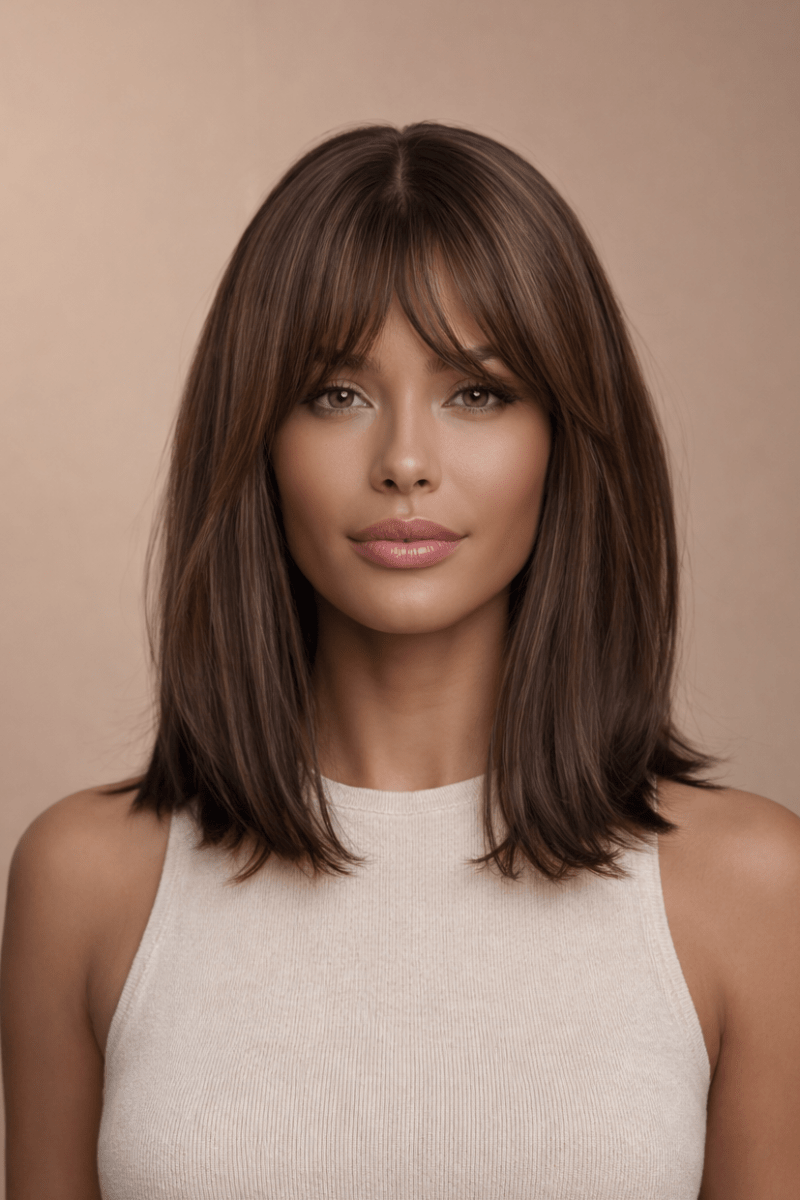 REIGN - Dark Brown - Fringe Wig - Milk &amp; Honey Wigs