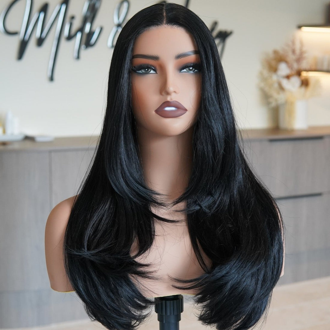 ROME Natural Black Lace Front Wig - Milk &amp; Honey Wigs