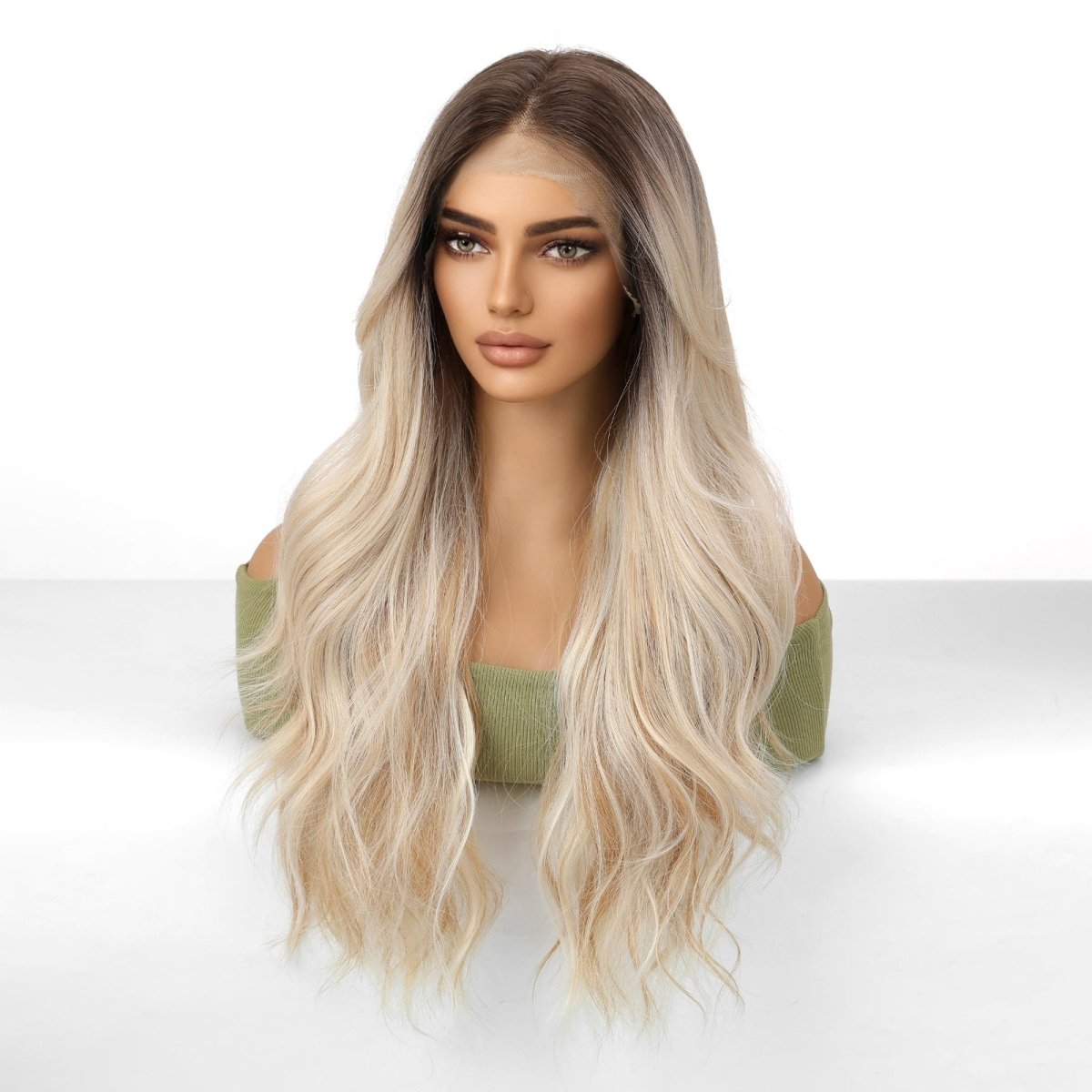 Root Streched Blonde Wavy 13x6 Lace Front Wig - MARKETPLACE - Milk &amp; Honey Wigs