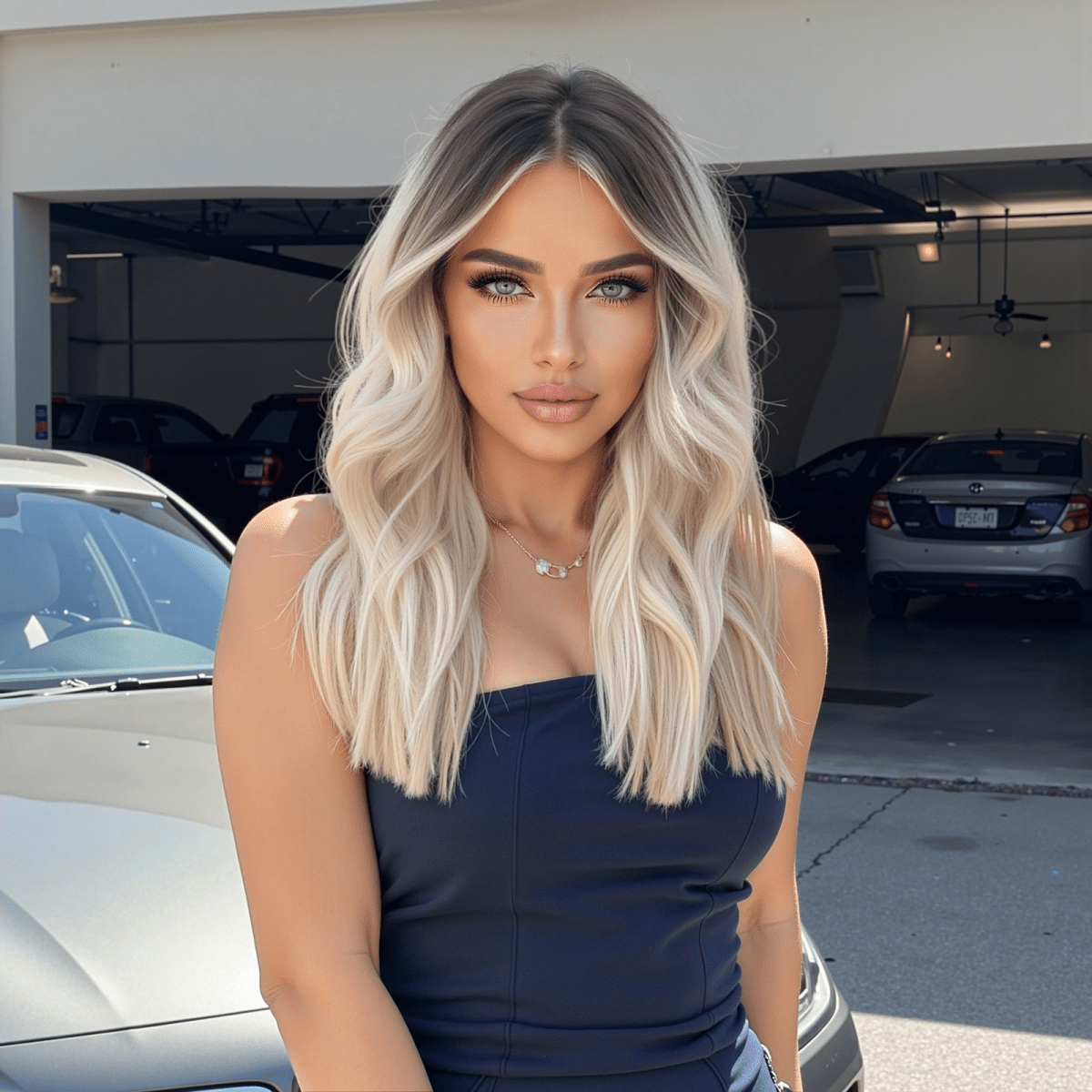 Rooted Platinum Blonde Wig – Soft Waves wig - MARKETPLACE - Milk &amp; Honey Wigs