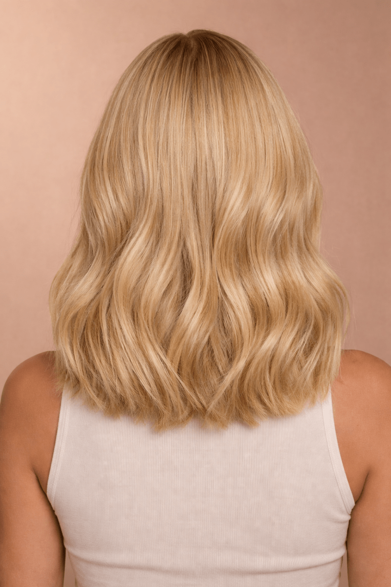 SAMPLE - Rooted Warm Blonde - Human Hair Wigs | Milk &amp; Honey Wigs