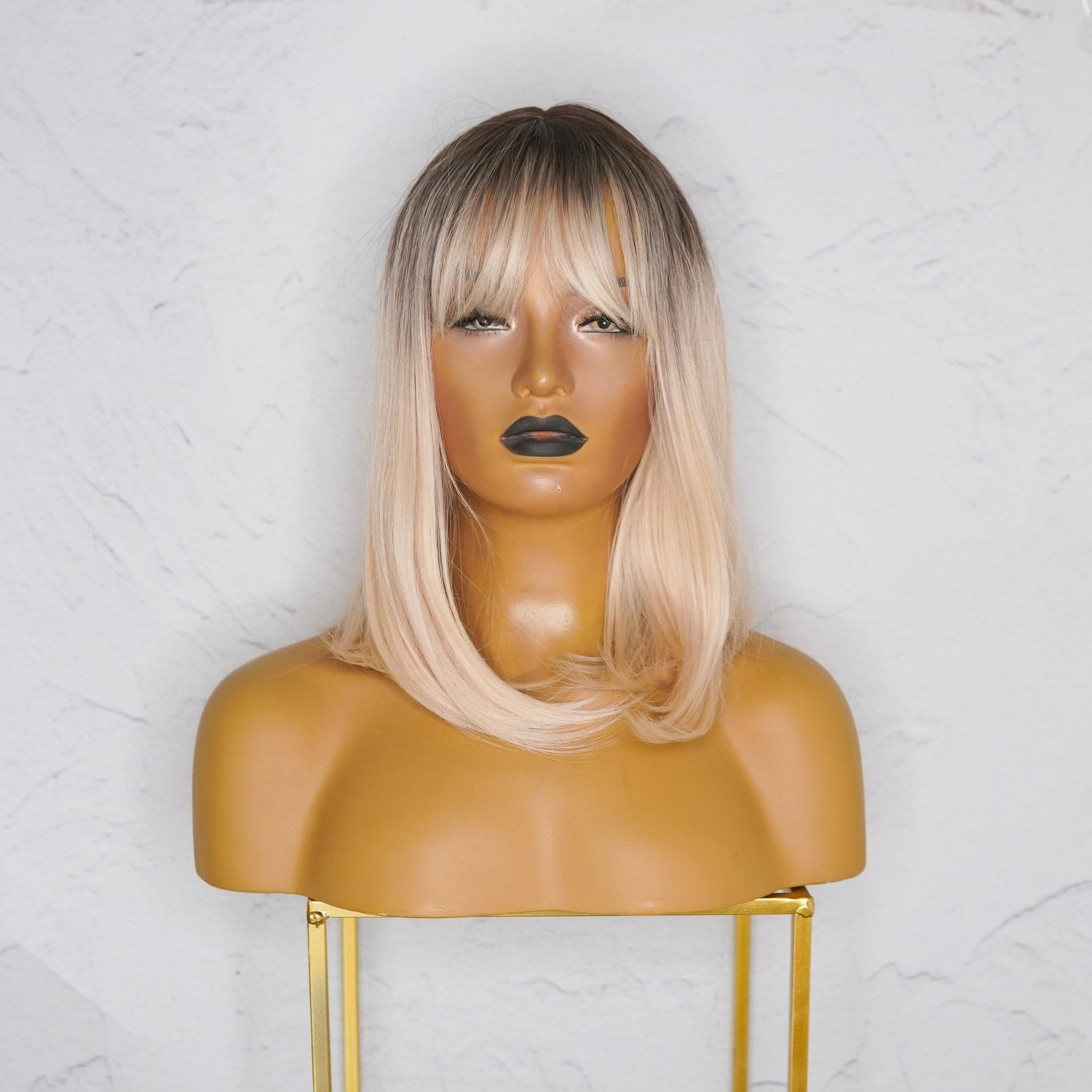 SAVANNAH Blonde Ombre Fringe Wig - Milk &amp; Honey Wigs