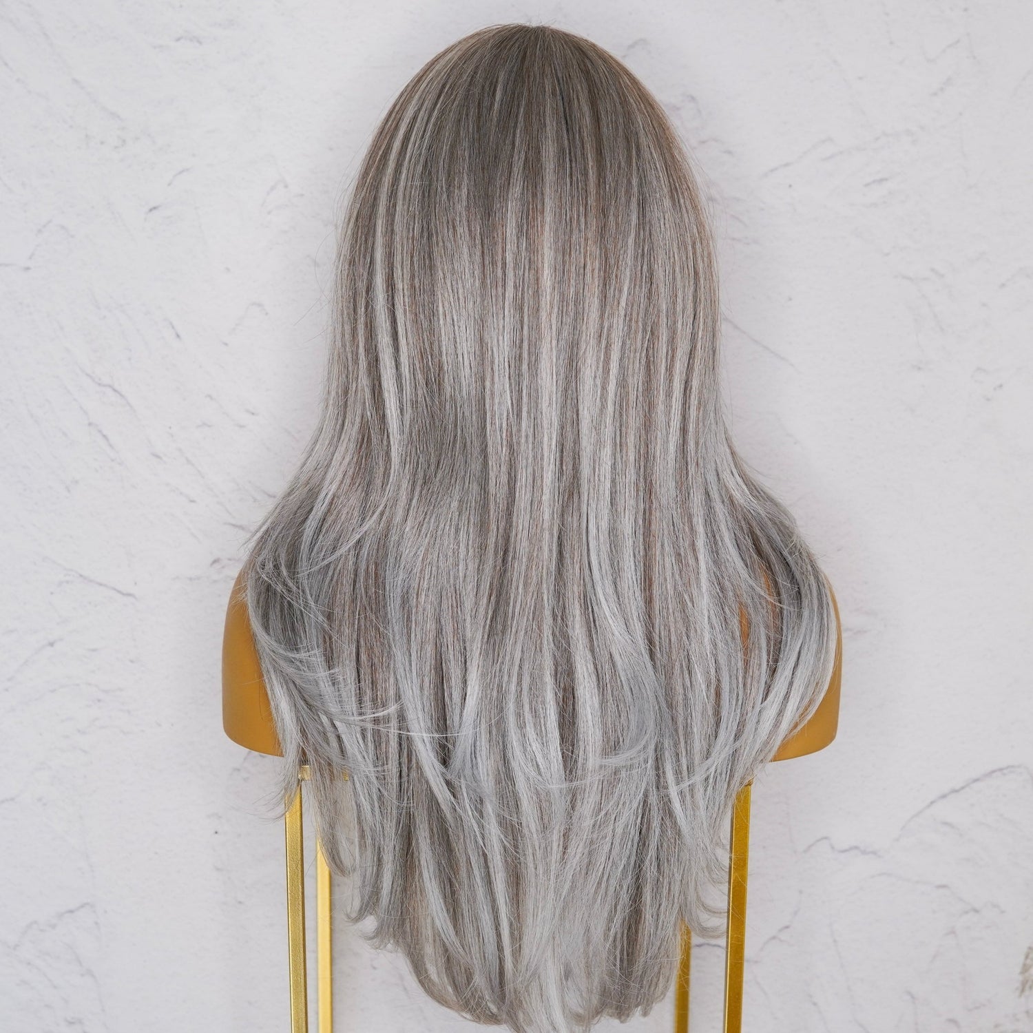 SELENE Ash Grey ( Salt &amp; Pepper ) Lace Front Wig - Milk &amp; Honey Wigs