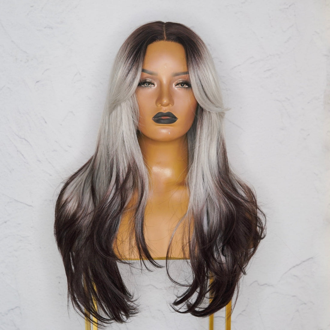 SELENE Grey Black Ombre Lace Front Wig - Milk &amp; Honey Wigs