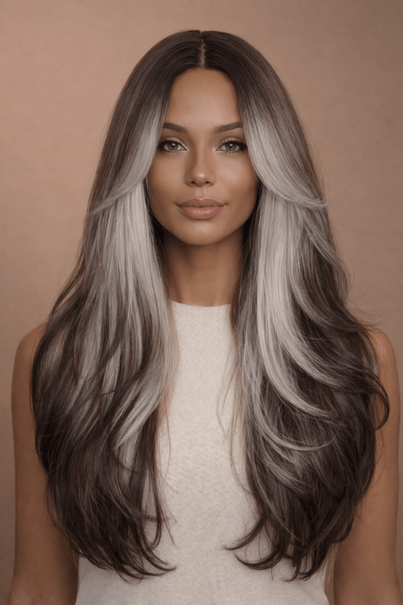 SELENE - Grey Black Ombre - Lace Front Wig - Milk &amp; Honey Wigs