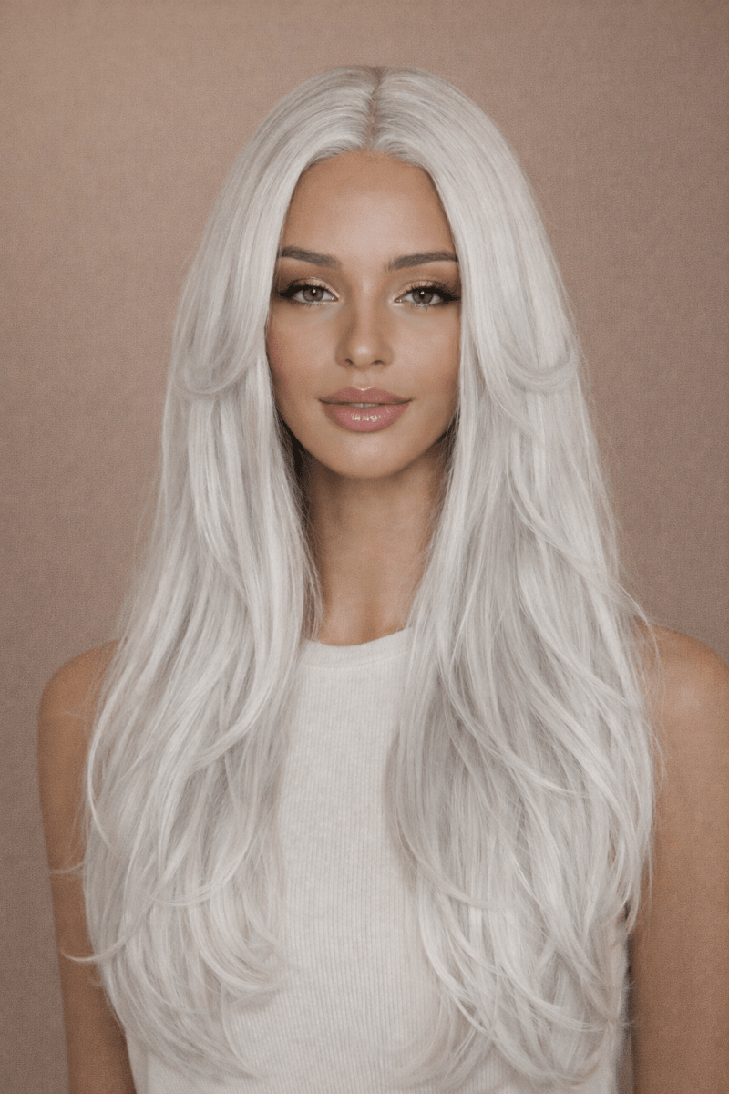 SELENE - Silver - Lace Front Wig - Milk &amp; Honey Wigs