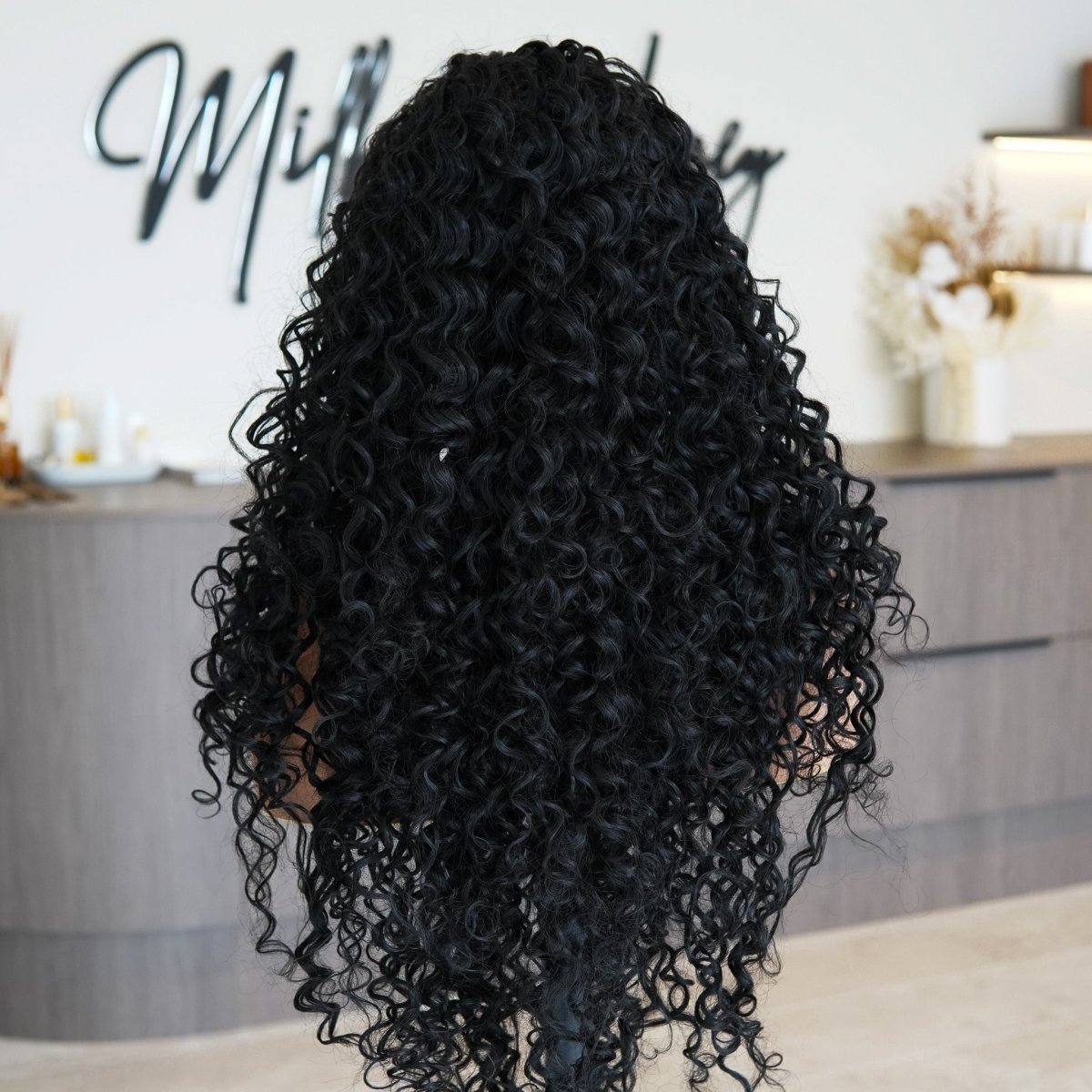 SHIRLEY Natural Black Curl Lace Front Wig - Milk &amp; Honey Wigs