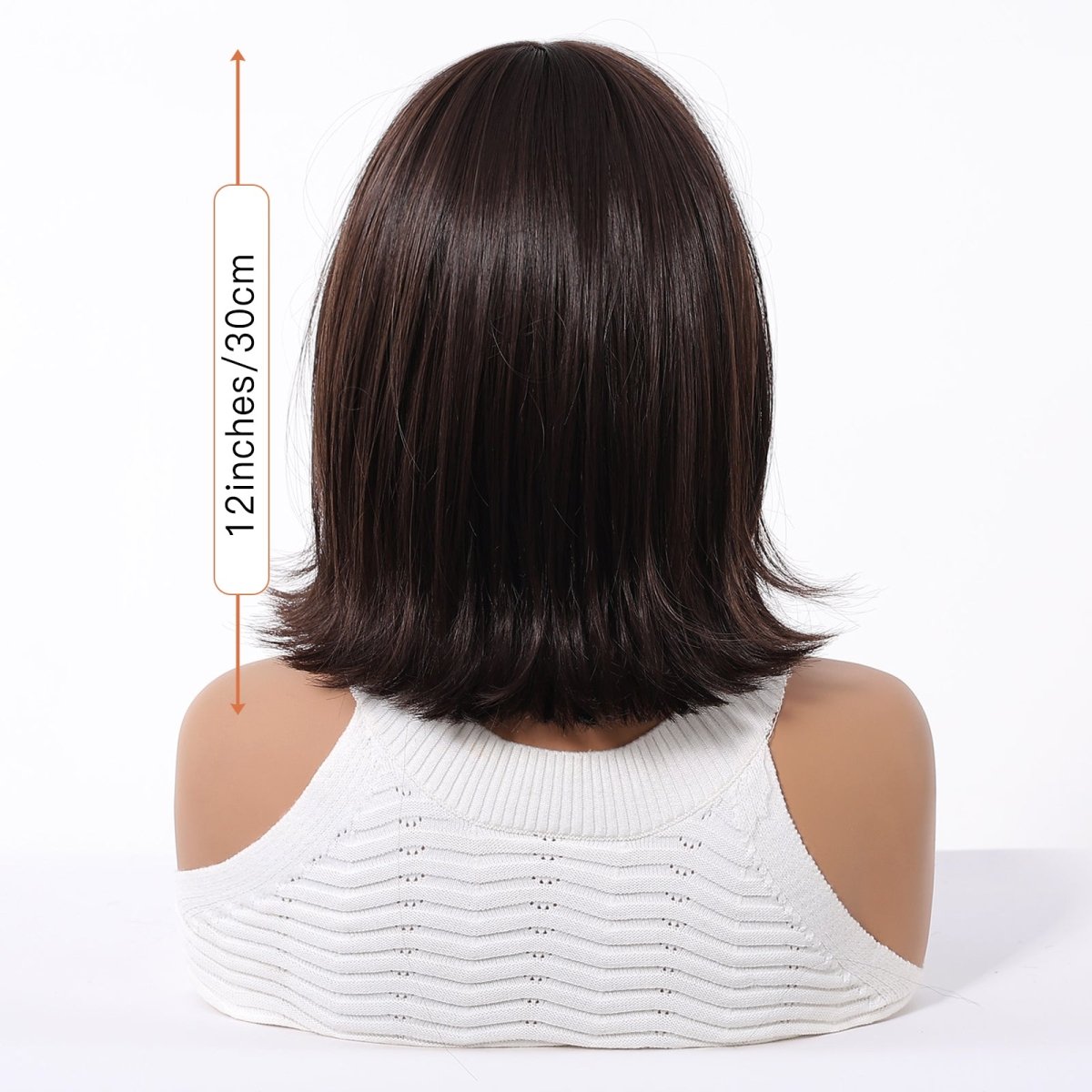 Short Dark Brown Bob Wispy Fringe Wig - MARKETPLACE - Milk &amp; Honey Wigs