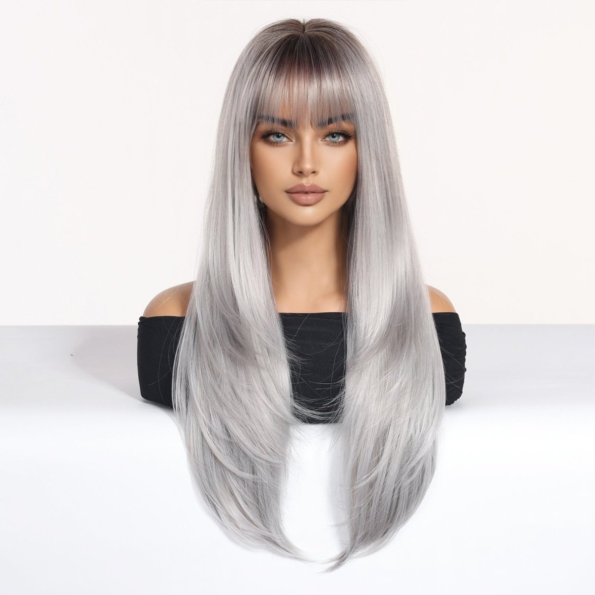 Silver - Gray With Darker Roots Wig - MARKETPLACE - Milk &amp; Honey Wigs