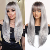 Silver - Gray With Darker Roots Wig - MARKETPLACE - Milk & Honey Wigs