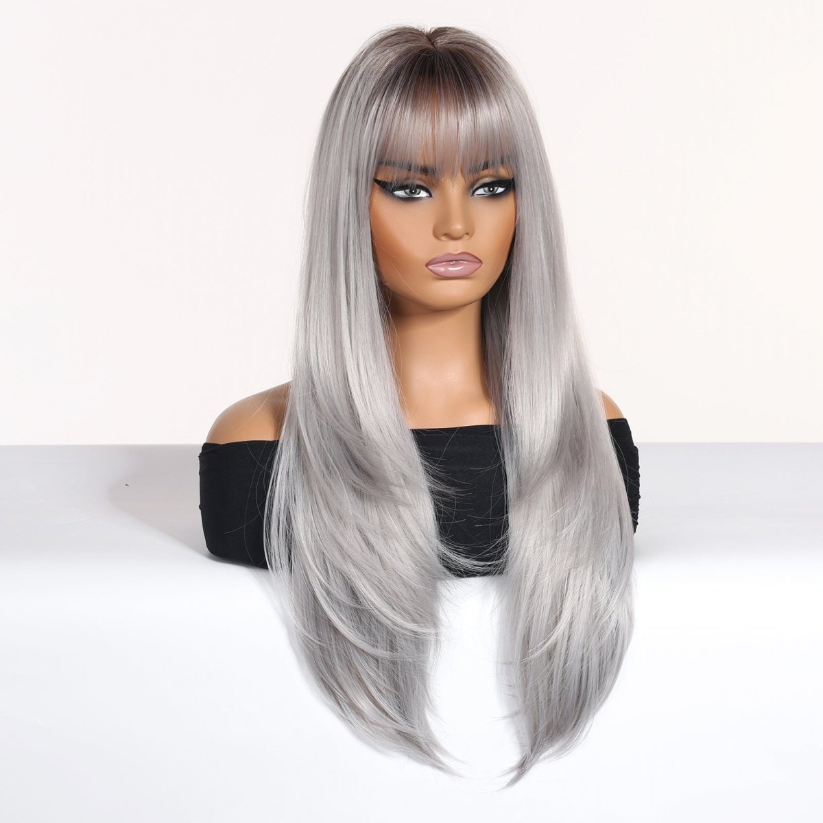 Silver - Gray With Darker Roots Wig - MARKETPLACE - Milk &amp; Honey Wigs