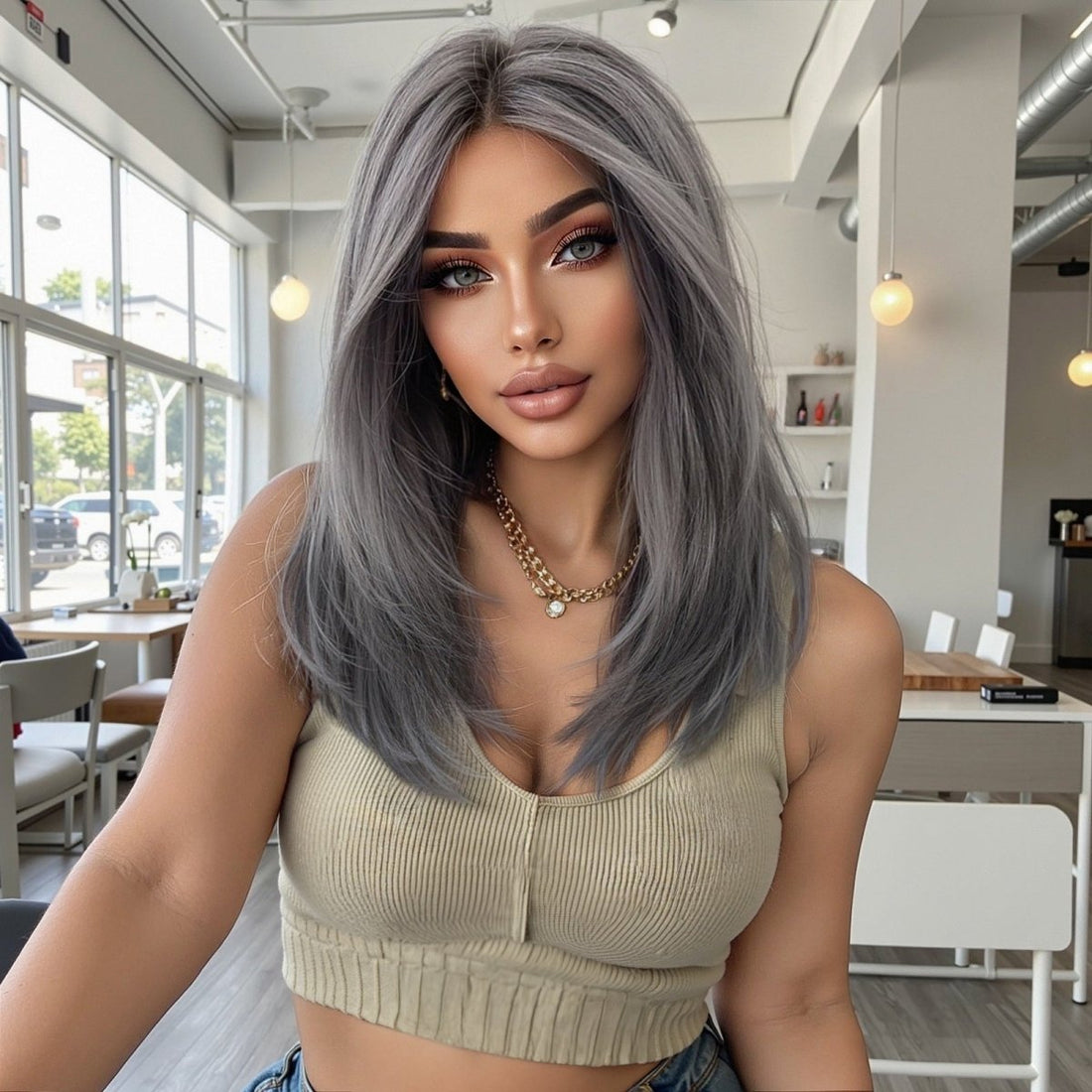 Silver Grey Layered Wig - MARKETPLACE - Milk &amp; Honey Wigs