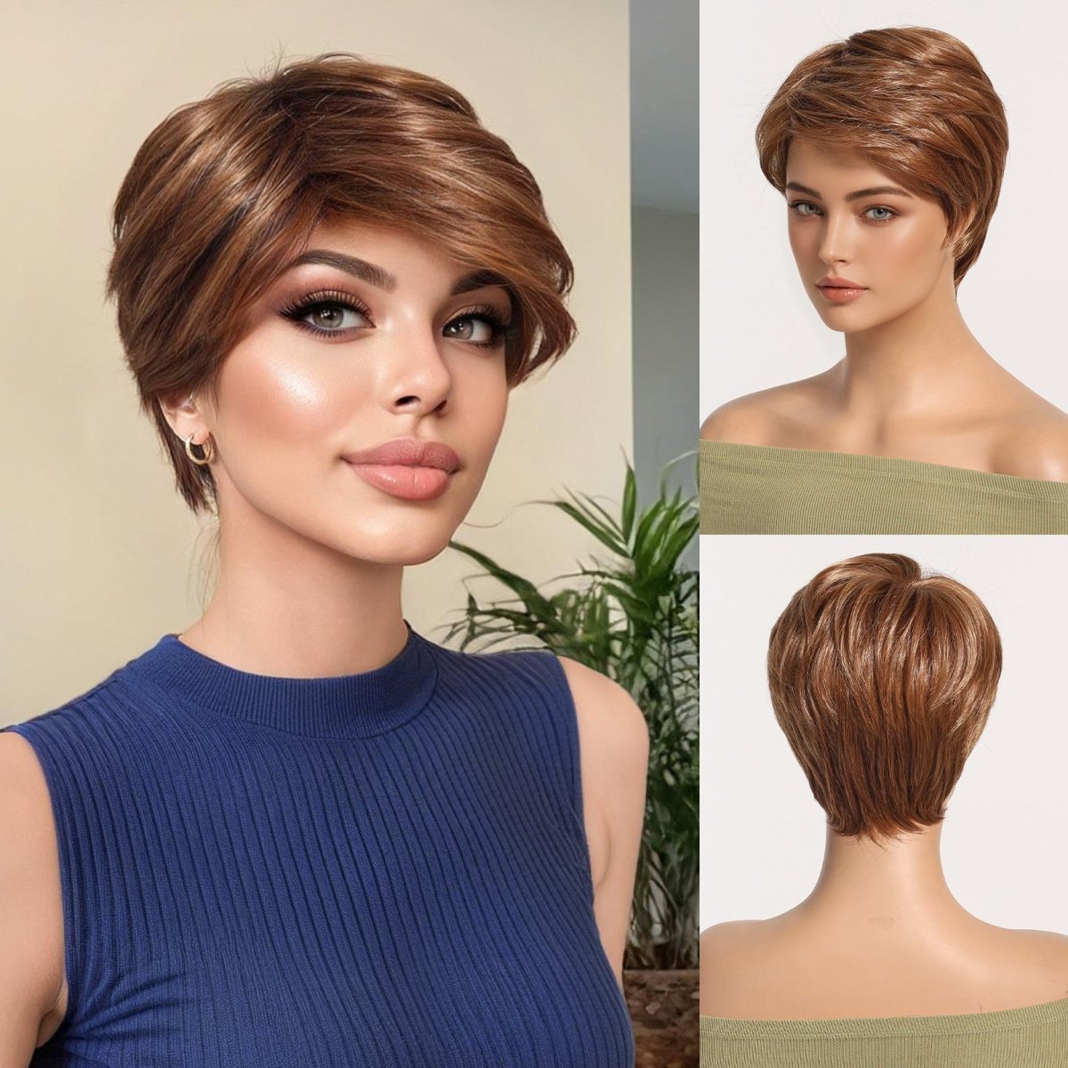 Sleek Chestnut Brown Pixie Cut Wig - MARKETPLACE - Milk & Honey Wigs