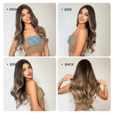 Soft Brown with Ash Blonde Highlights Wig - MARKETPLACE - Milk & Honey Wigs