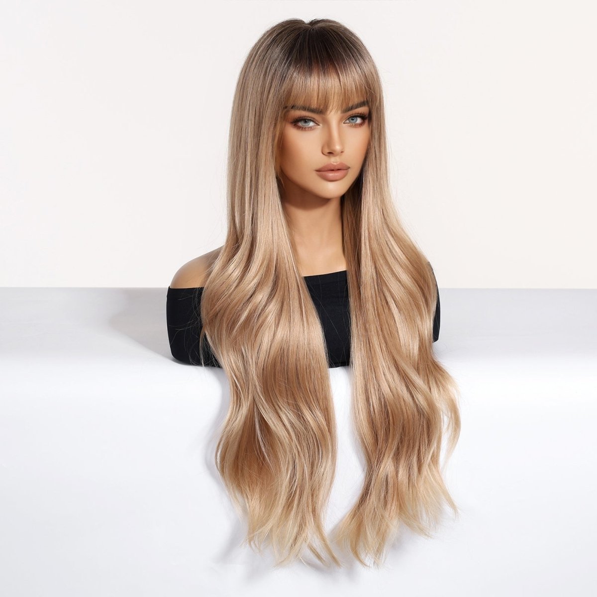 Soft Wavy Honey Brown Wig - MARKETPLACE - Milk &amp; Honey Wigs