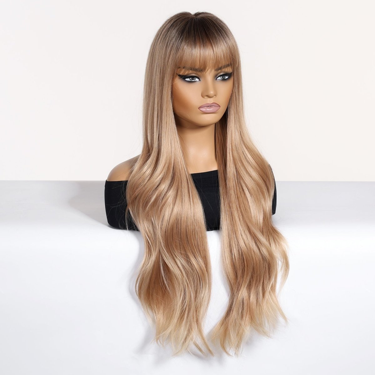 Soft Wavy Honey Brown Wig - MARKETPLACE - Milk &amp; Honey Wigs