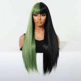 Split - Dye Black & Green with Full Fringe Wig - MARKETPLACE - Milk & Honey Wigs