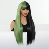 Split - Dye Black & Green with Full Fringe Wig - MARKETPLACE - Milk & Honey Wigs