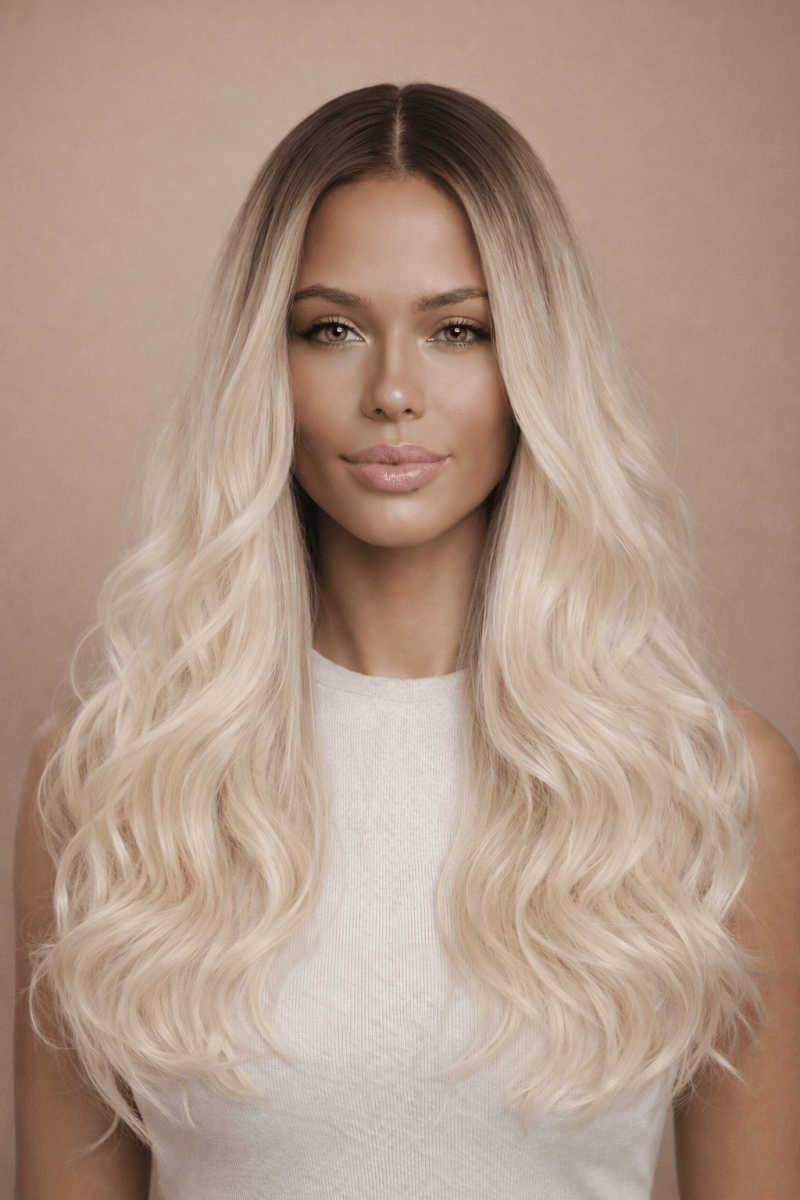 TABITHA - Ombre Platinum - Lace Front Wig - Milk &amp; Honey Wigs