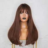 TAYLOR Brown Ombre Fringe Wig - Milk & Honey Wigs