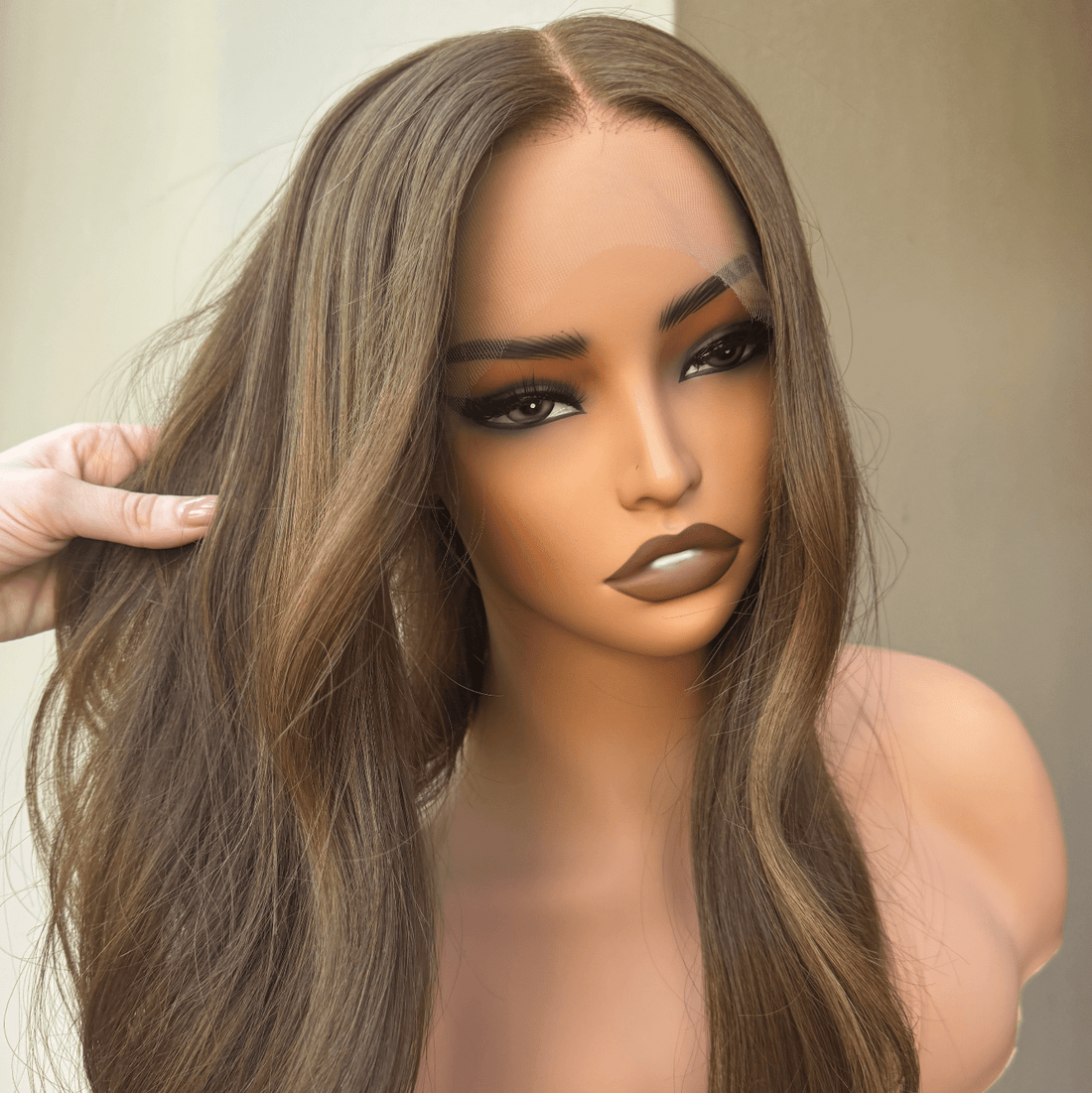 Teddy Brown Human Hair Lace Front Wig ** READY TO SHIP ** - Milk &amp; Honey Wigs