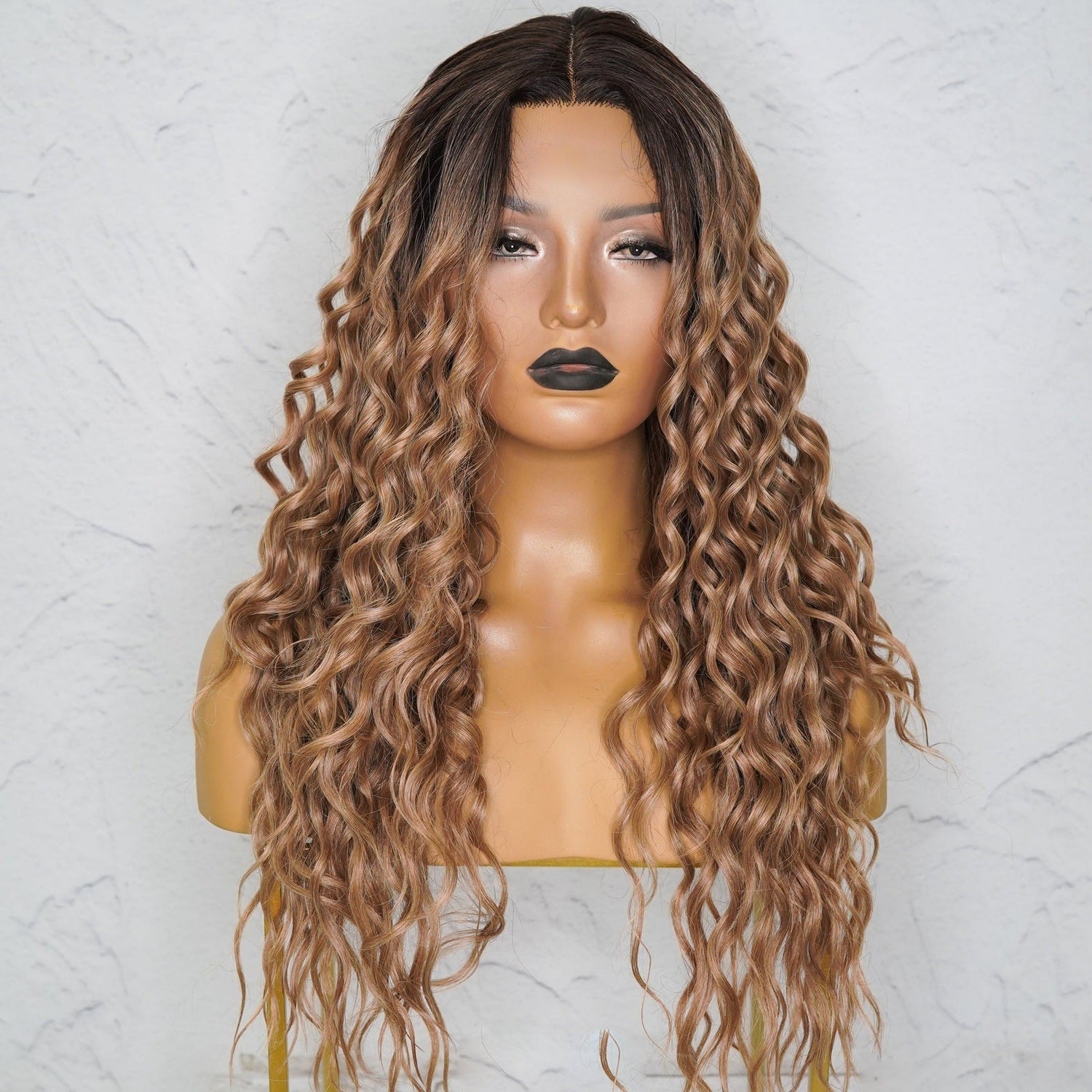 TEGAN Caramel Curly Lace Front Wig - Milk &amp; Honey Wigs