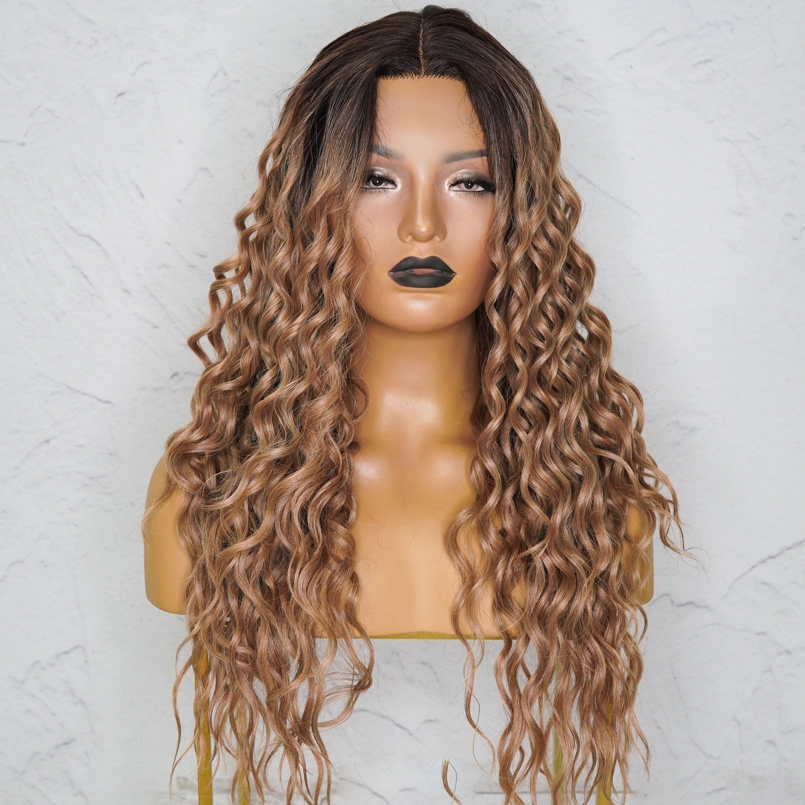 TEGAN Caramel Curly Lace Front Wig - Milk &amp; Honey Wigs