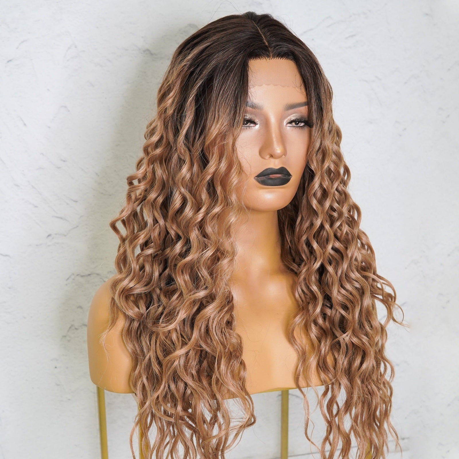 TEGAN Caramel Curly Lace Front Wig - Milk &amp; Honey Wigs