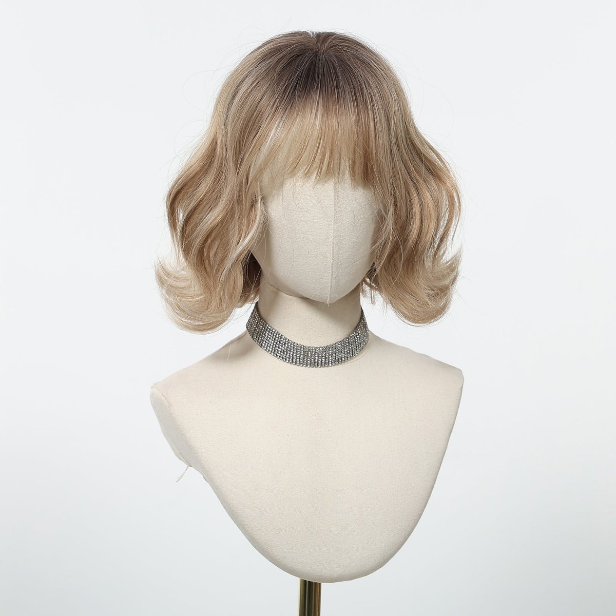 Tousled Honey Blonde Bob with Wispy Fringe Wig - MARKETPLACE - Milk & Honey Wigs