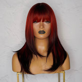 VALENTINA Ombre Red Fringe Wig - Milk & Honey Wigs