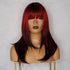 VALENTINA Ombre Red Fringe Wig - Milk & Honey Wigs