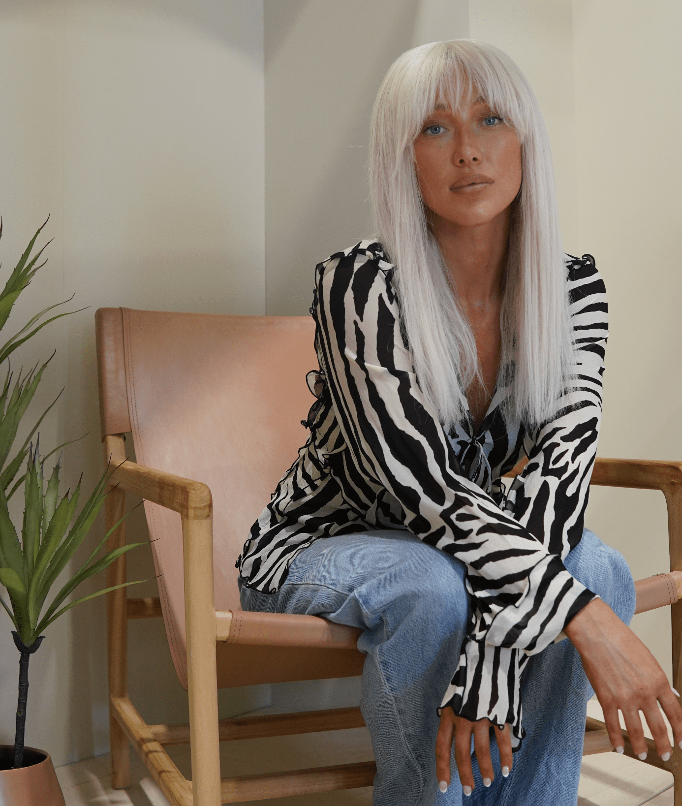 Vicki Human Hair 5x5&quot; Fringe Wig - Milk &amp; Honey Wigs