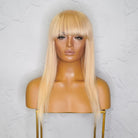 VICTORIA Blonde Human Hair Fringe Wig - Milk & Honey